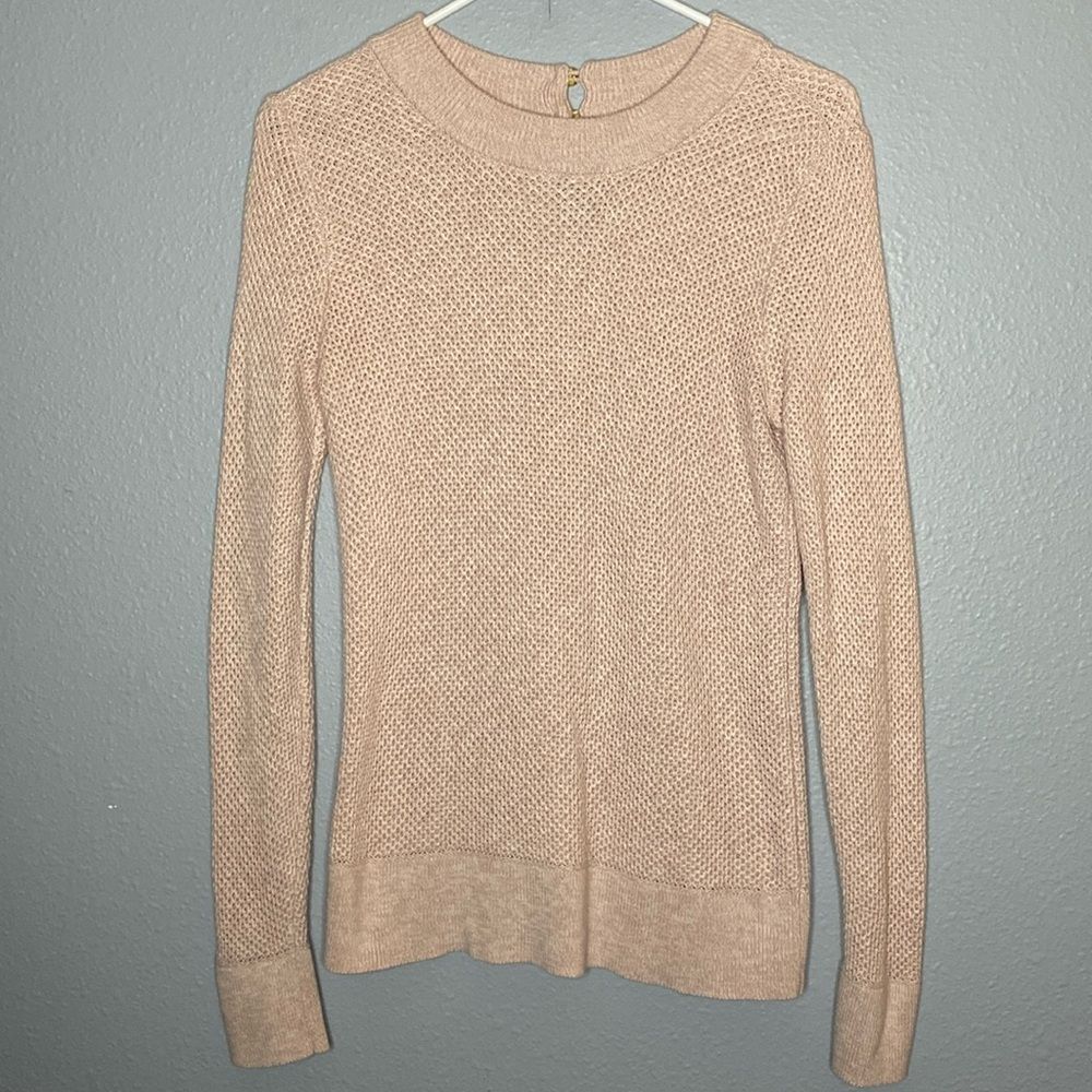 Loft Knit Pale Pink Crew Neck Sweater Size Small